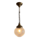 Suspension Luminaire Globe Frosted Glass Engraved Brass Art Deco Vintage