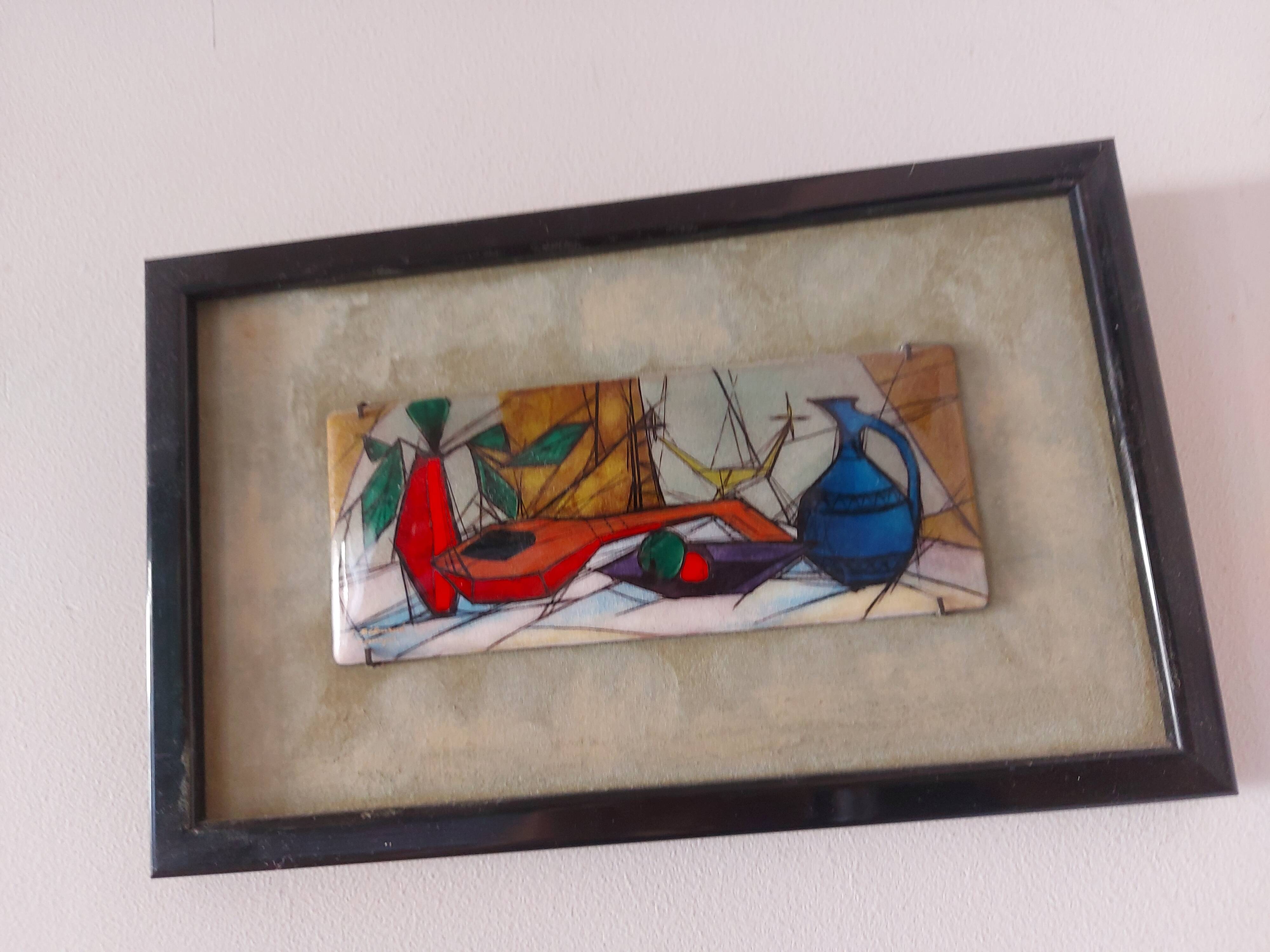 Enameled painting by the artist Tugomir Huberger, master enameler Jean Bétourné, Limoges