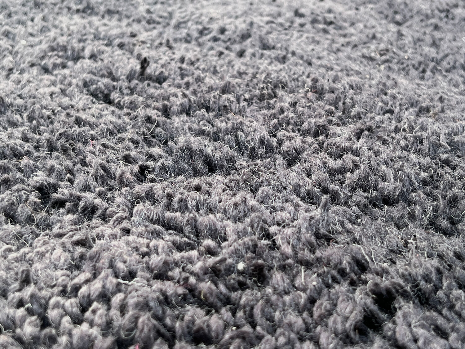 Ancient Berber rug in ecru and black violet, 100% pure virgin wool.