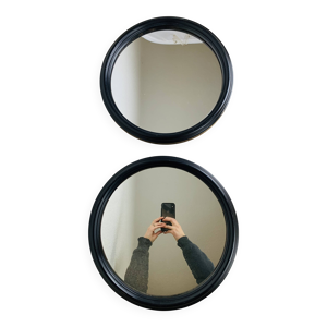 Paire de miroirs vintage - noirs