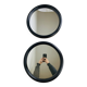 Paire de miroirs vintage ronds et noirs
