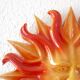 Orange and yellow ceramic wall sun, 70s