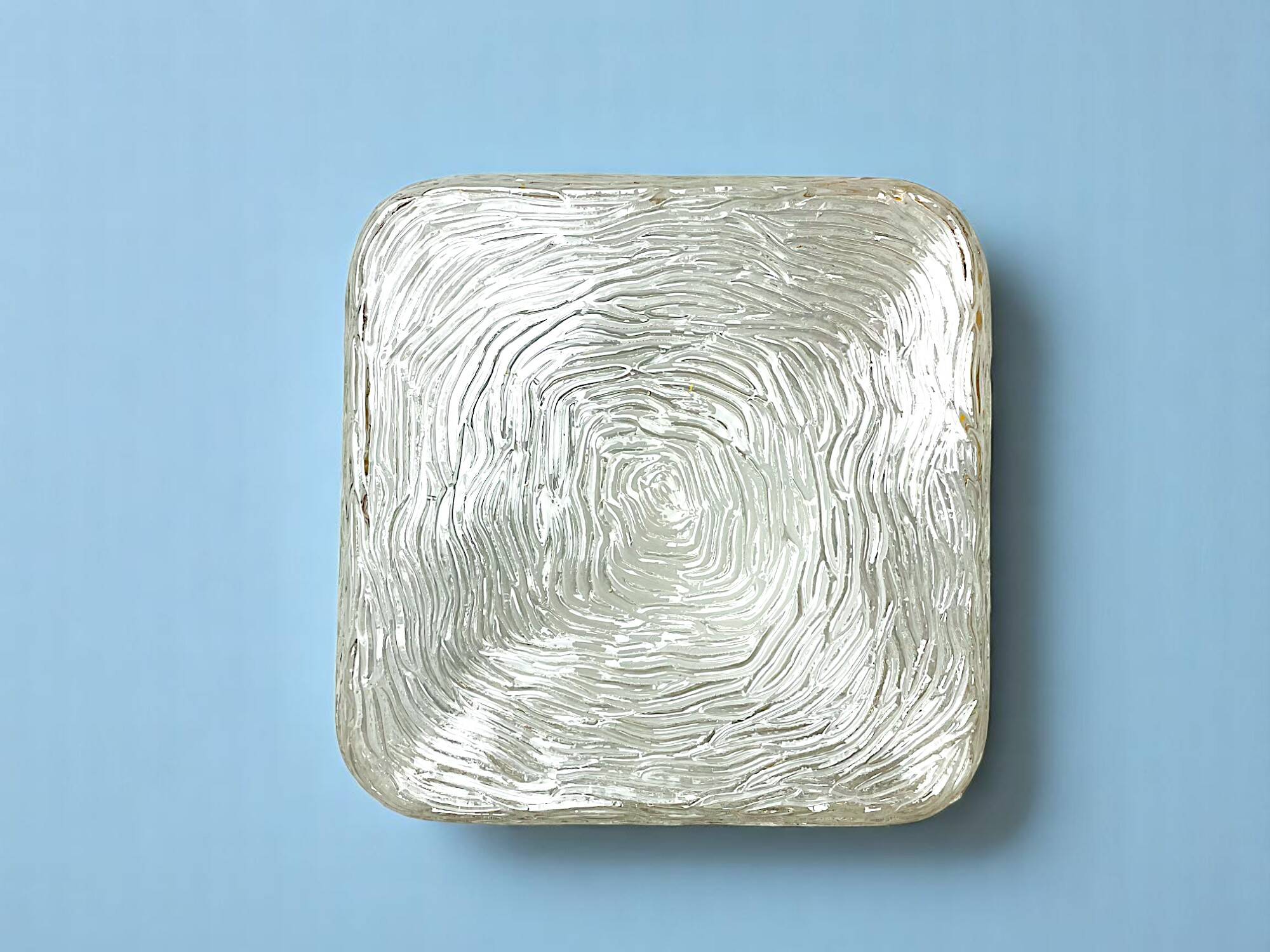 Square glass flush mounted ceiling or wall light