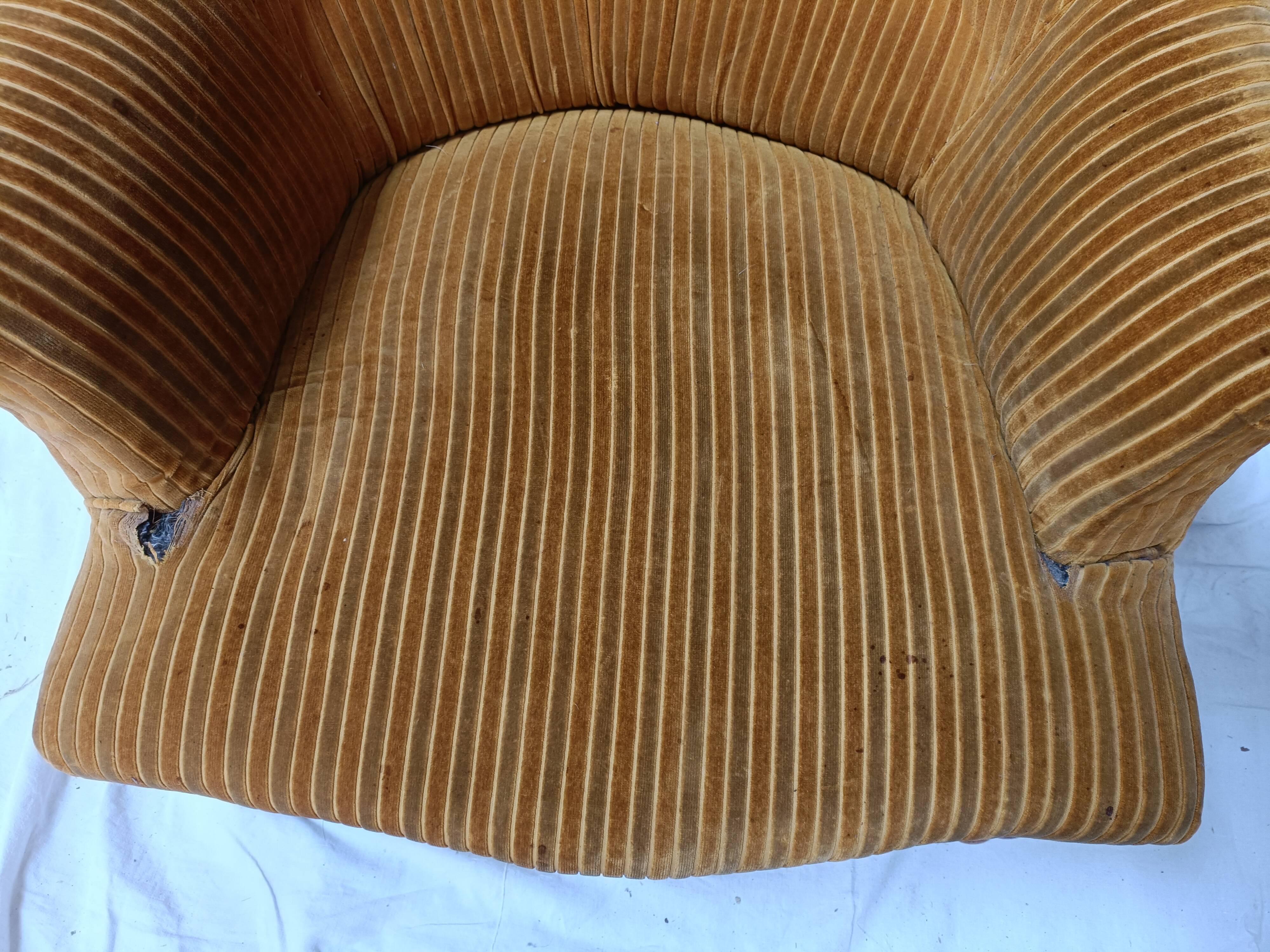 Pair of beech toad armchairs