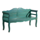 Banc ancien peint vert en bois de pin – Europe centrale, vers 1910