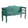 Banc ancien peint vert en bois de pin – Europe centrale, vers 1910