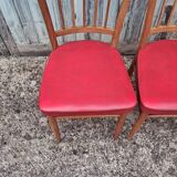 Chaises de bistrot en Skaï rouge