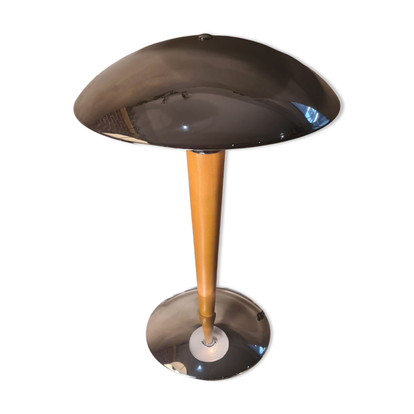 Lampe champignon (dit paquebot), h45 x l32, chrome nickel