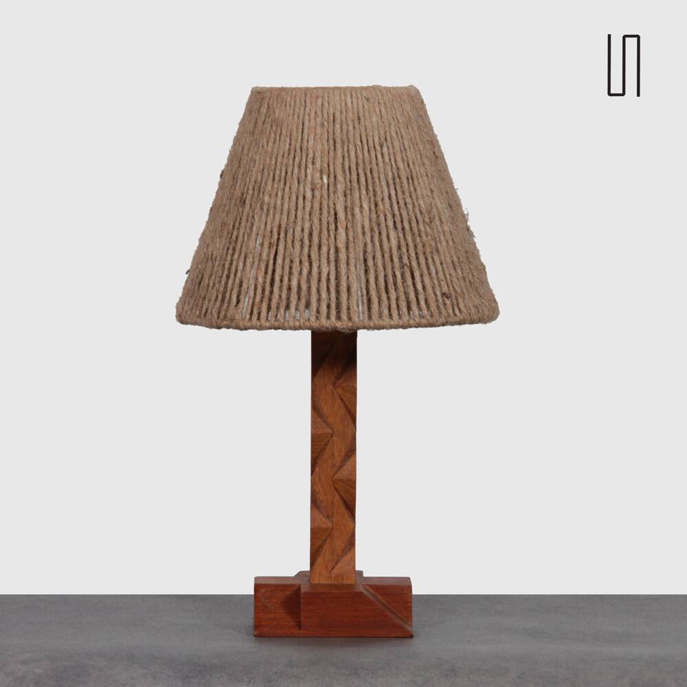 Lampe vintage en bois 1960
