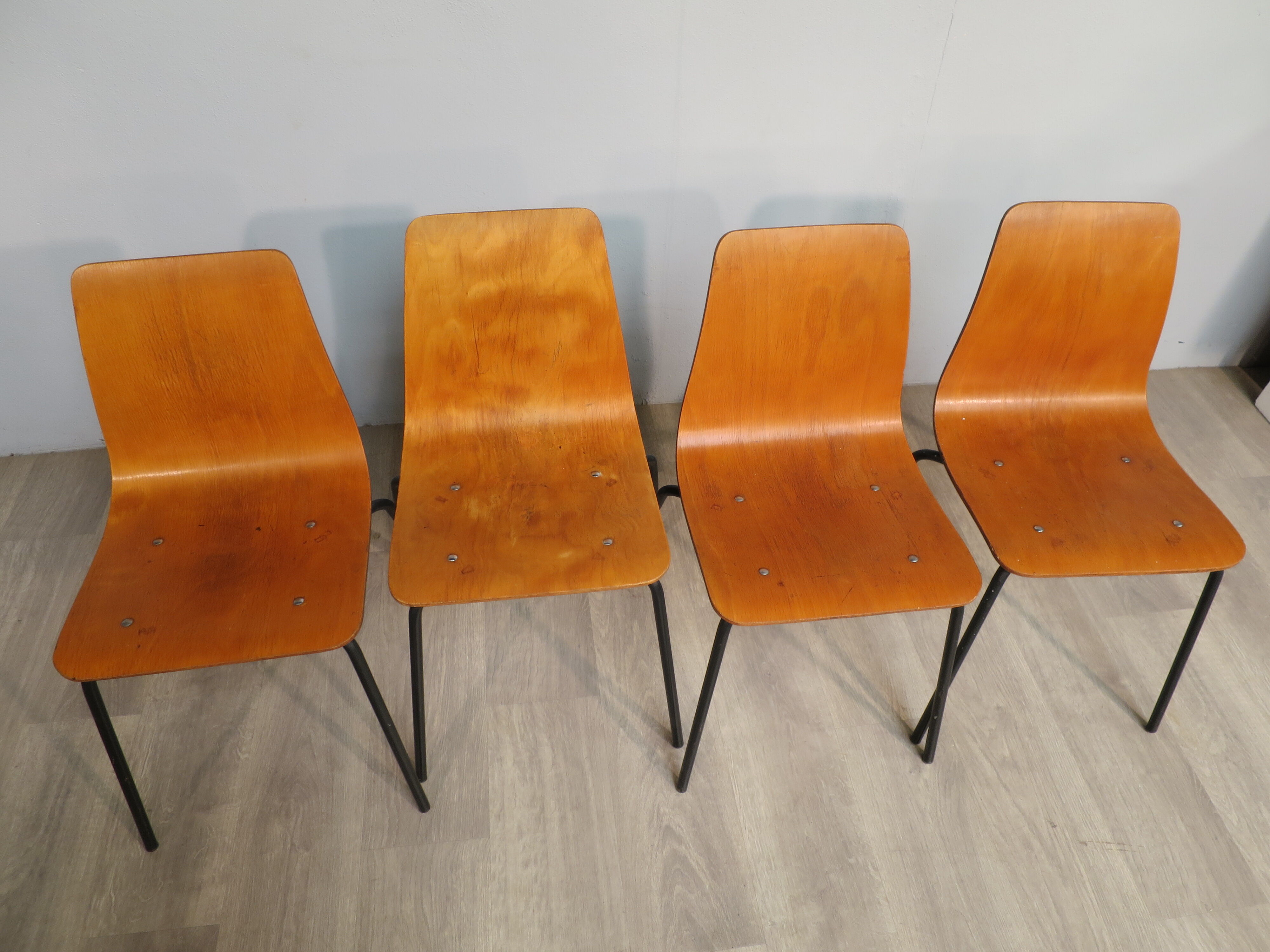 4 Papyrus chairs by Pierre Guariche 60