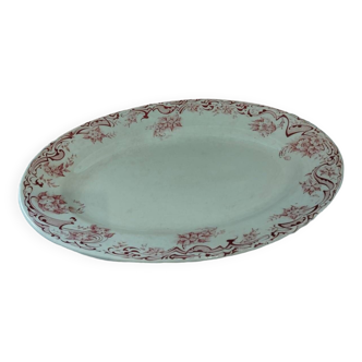 Oval pink iron earth dish SFGBNGR model Neuilly