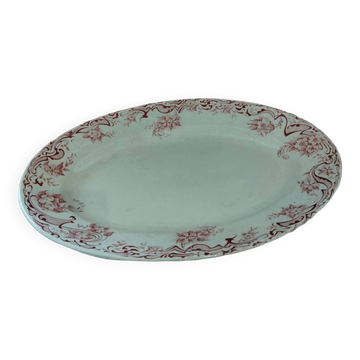 Plat ovale terre de fer rose S.F.G.B.N.G.R modèle Neuilly