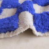Moroccan blue checkered rug - 289 x 225 cm