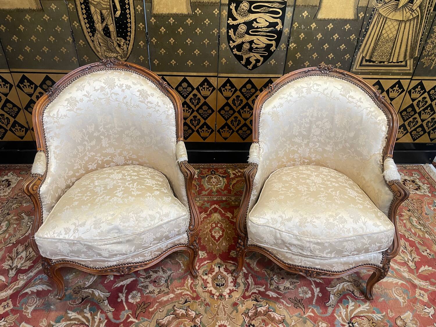 Pair of armchairs - Louis XV style shepherdesses
