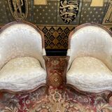 Paire de fauteuils - bergères de style Louis XV