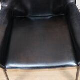 Fauteuil vintage en cuir noir - Années 80