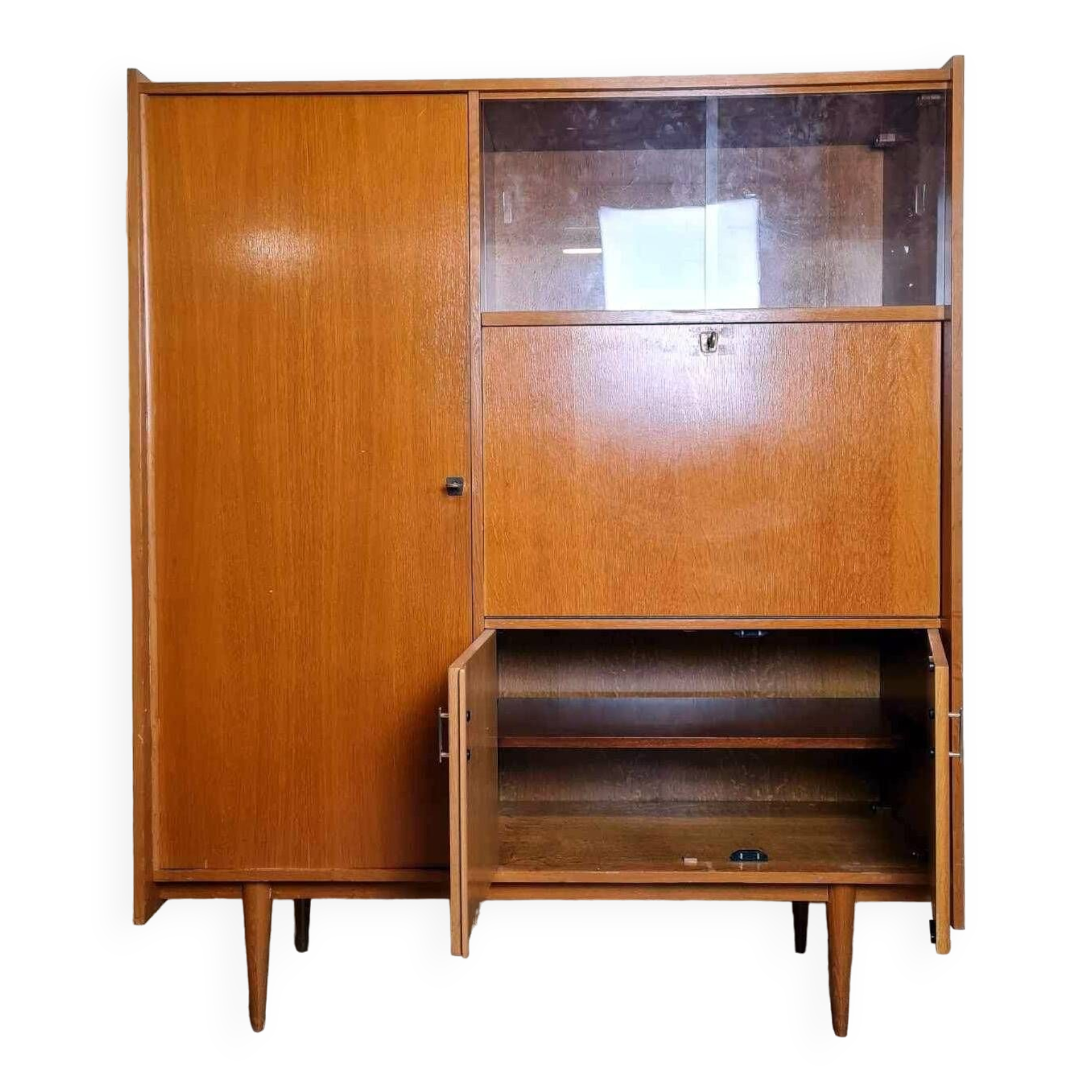 Vintage secretary cabinet from the 60s in teak