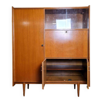 Vintage secretary cabinet from the 60s in teak