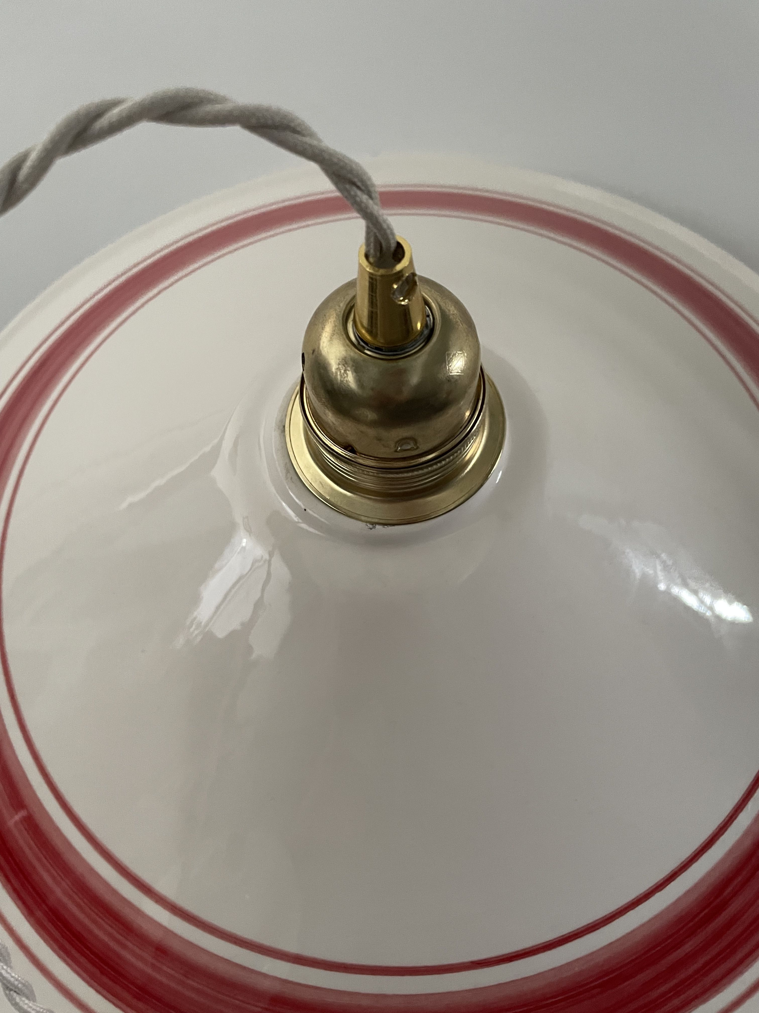 Vintage suspension lamp in electrified ceramic to nine