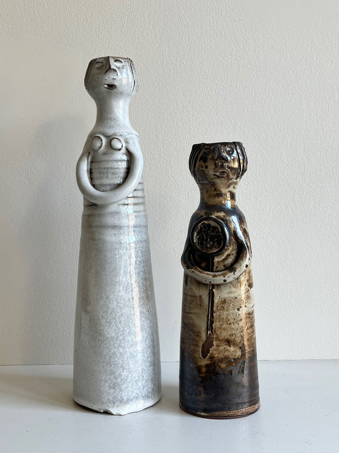 Pair of anthropomorphic soliflore vases by Jacques Pouchain