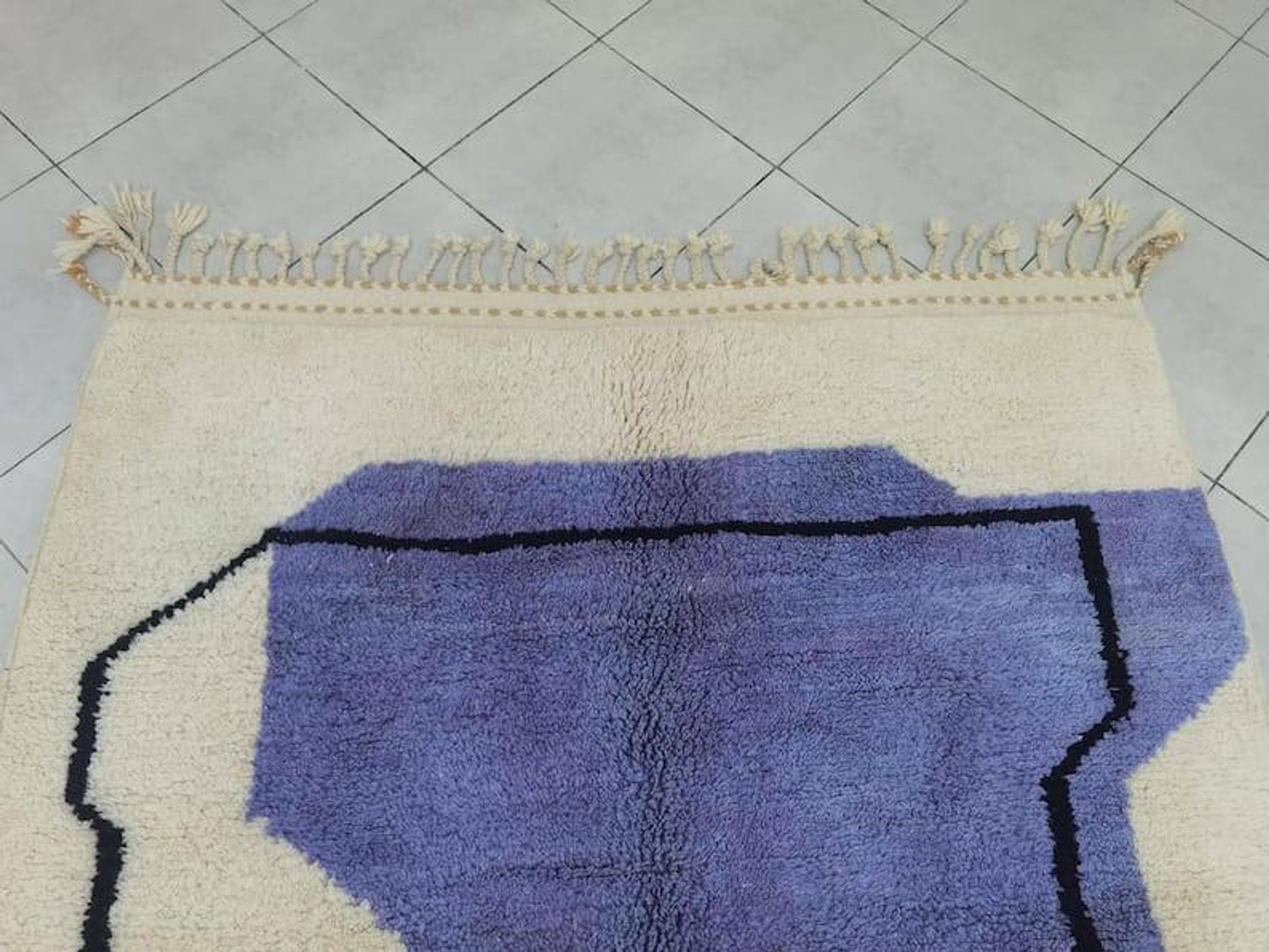 Handmade Berber rug with colourful patterns, Atlas, 1.4/2.6 m.