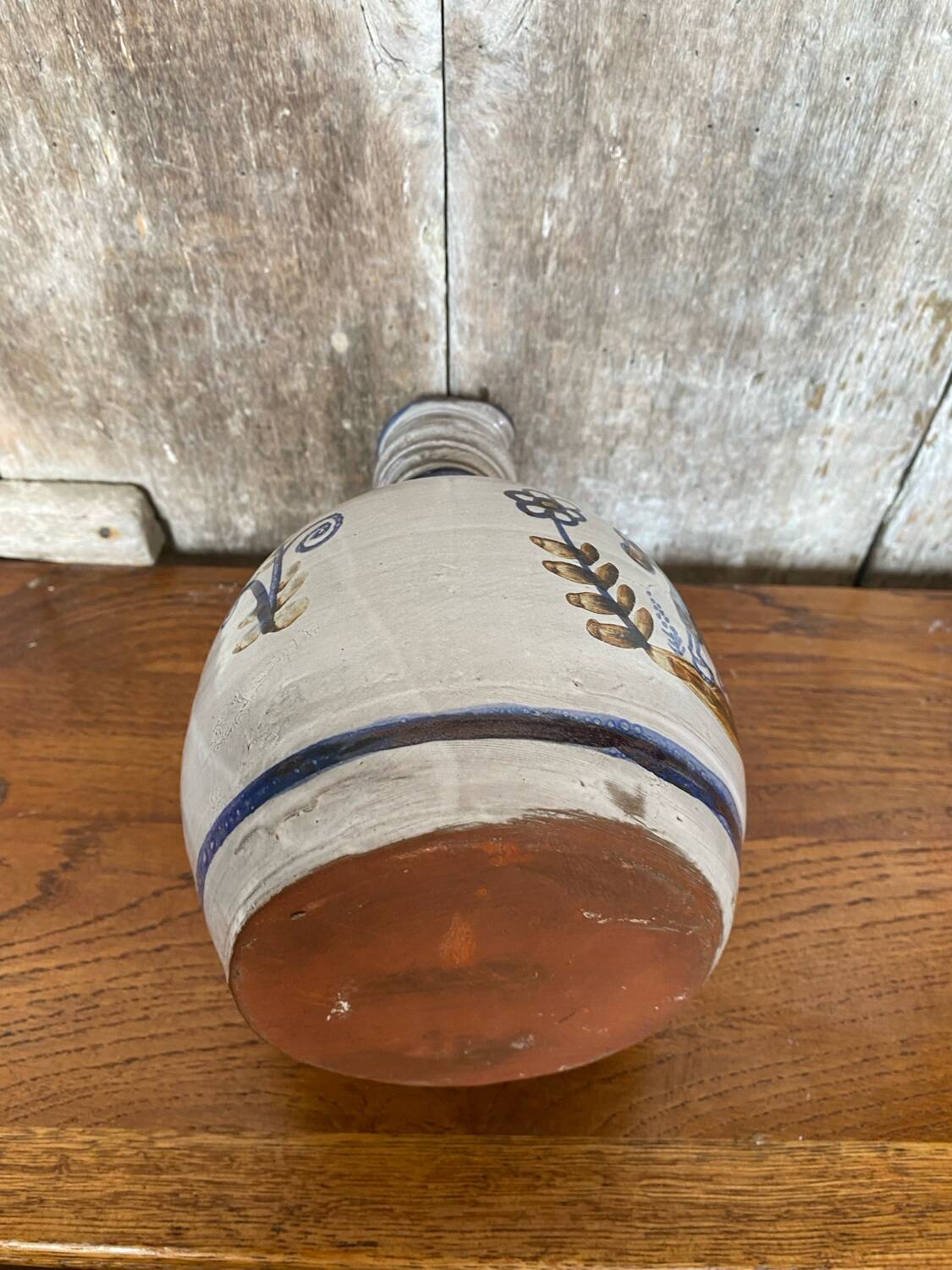 Old grey stoneware bottle brittany decor + vintage cork stopper