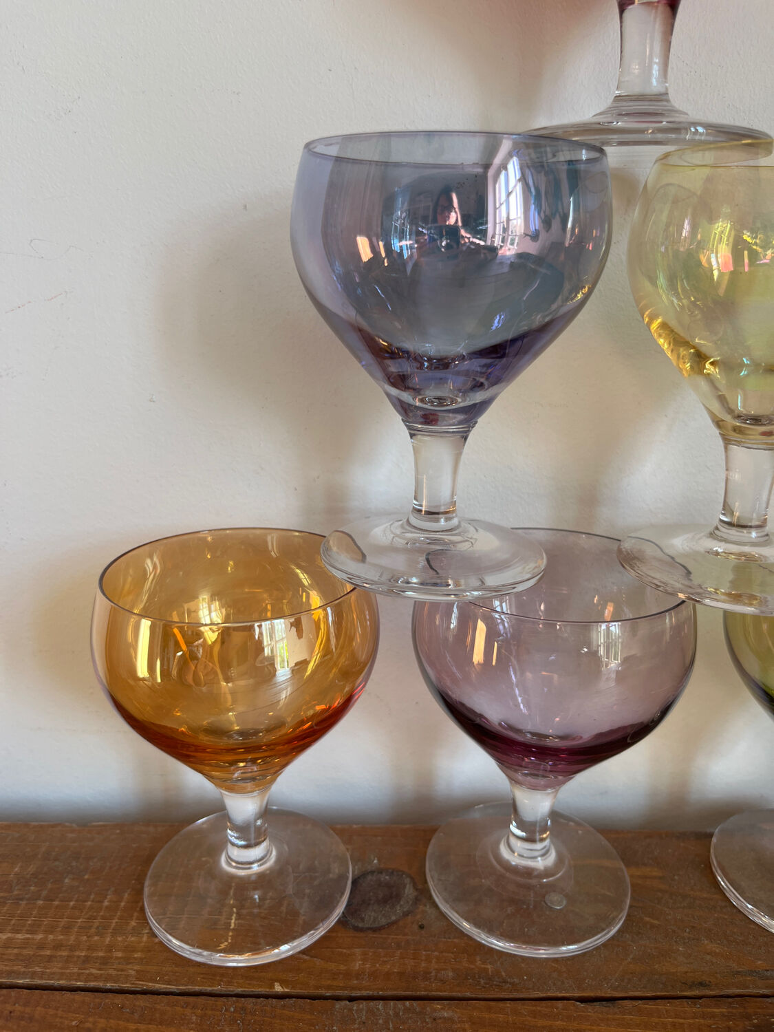 6 stemmed glasses