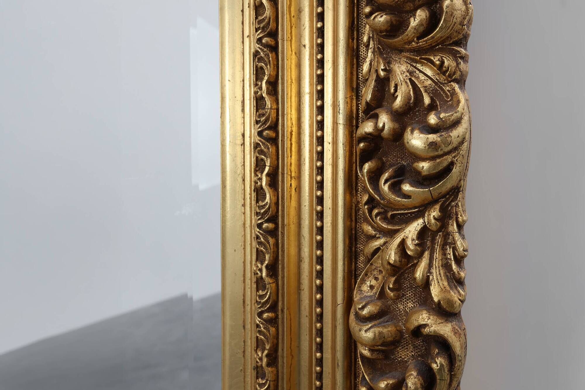 Baroque style giltwood mirror with acanthus carvings, France ca. 1880