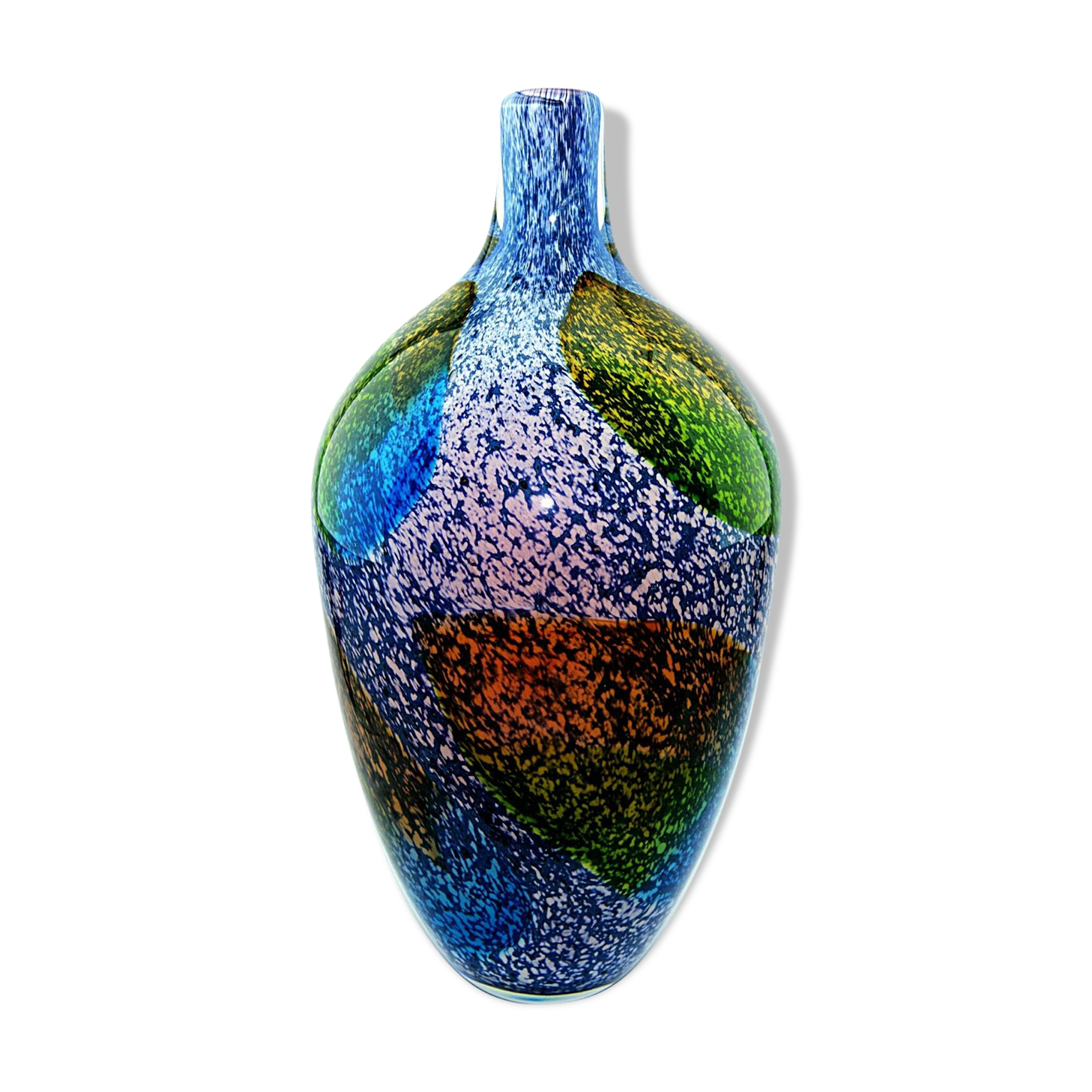 Very large murano blown glass vase. Italy, 80s