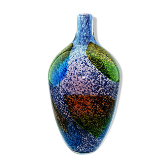 Very large murano blown glass vase. Italy, 80s