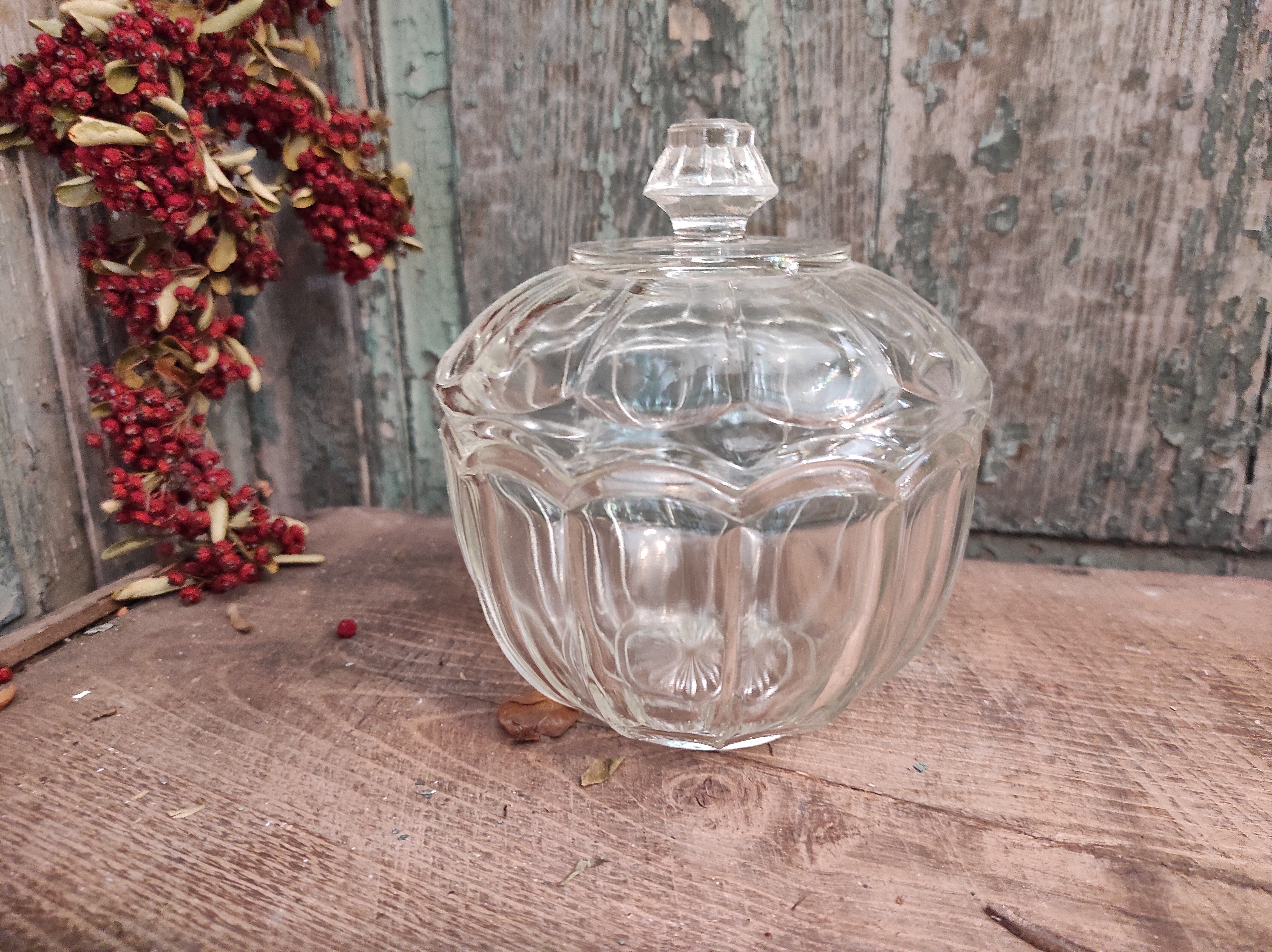 Vintage French glass candy box