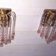 Paire d'appliques Murano gouttes cascade de pluie style Venini  cristaux