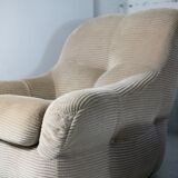 Pair of armchairs "space age". Beige corduroy velvet. France, circa 1970