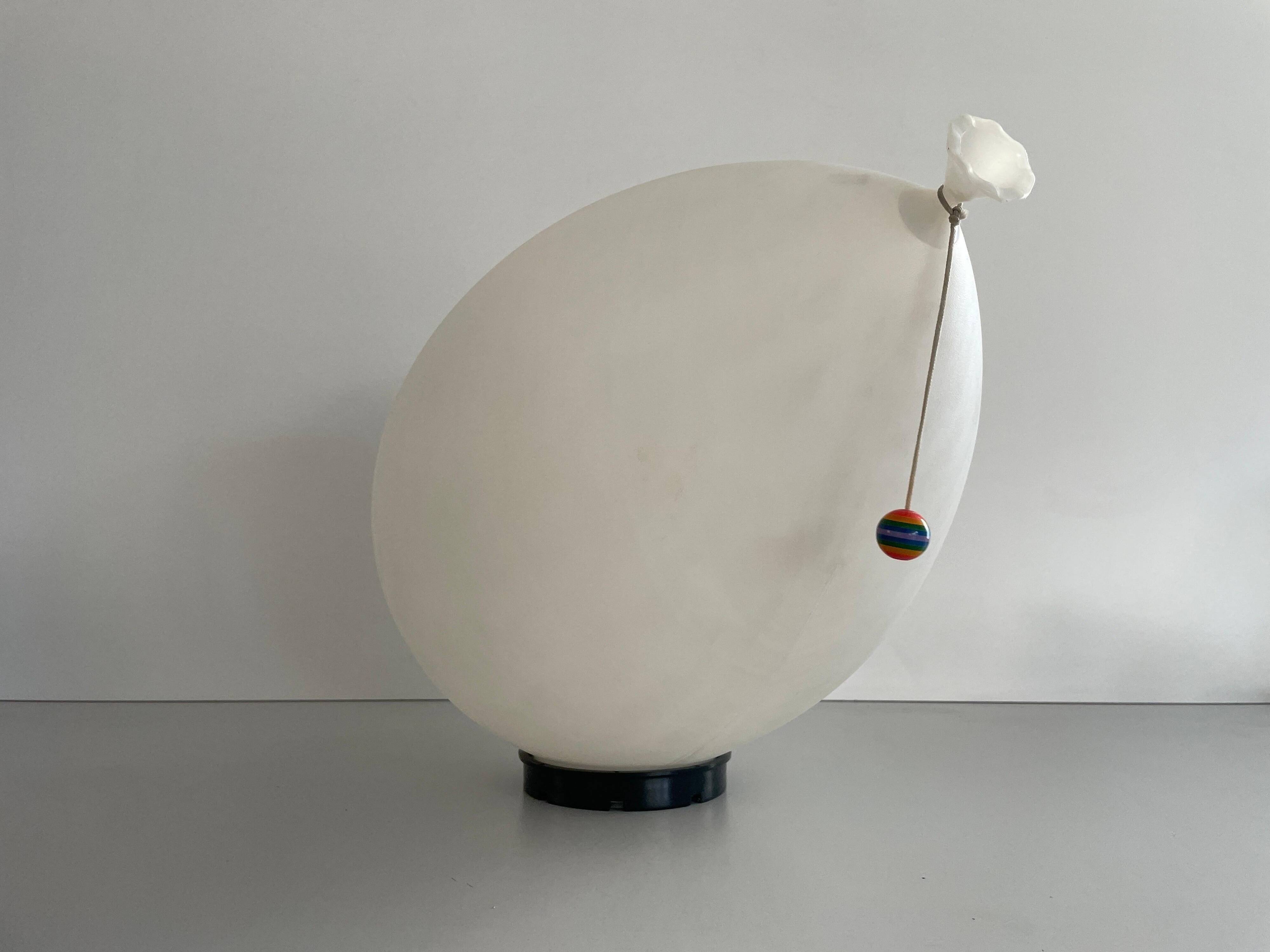 Large white plastic balloon wall light by Yves Christin for BILUMEN, 1970s, Italy.