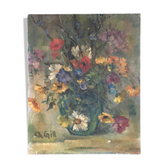 Tableau bouquet champêtre