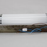 1930s Bauhaus tubular wall light, chrome & glass, Czechoslovakia