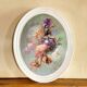 Large oval serving tray with floral patterns Melform