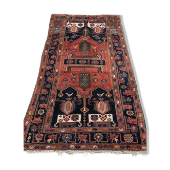 Old Persian rug tribal Kurdish done hand 125 x 232 cm