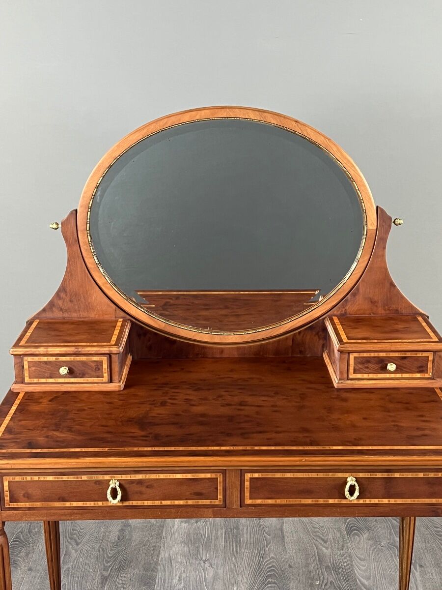 Louis XVI style dressing table in marquetry, 20th century