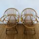 Pair of 1970s rattan shell chairs