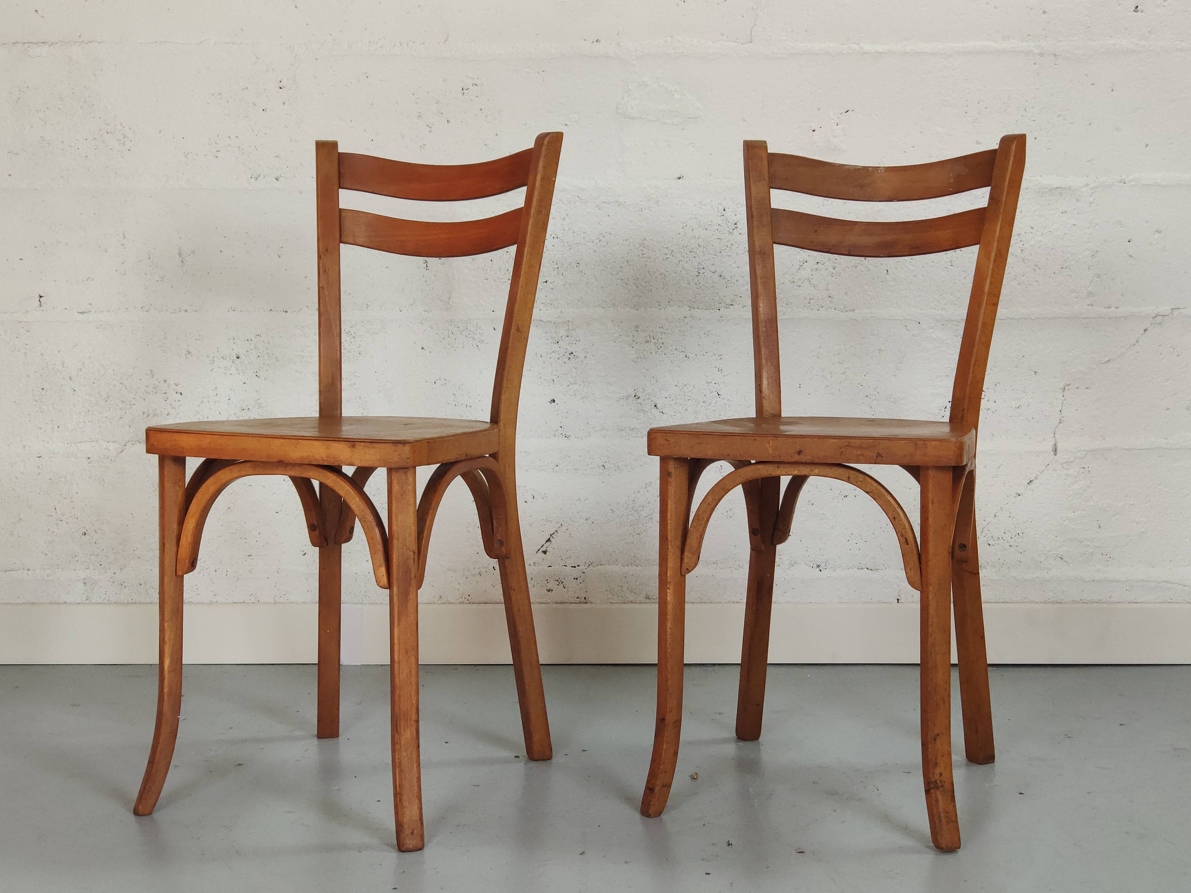 Pair of vintage Baumann bistro chairs