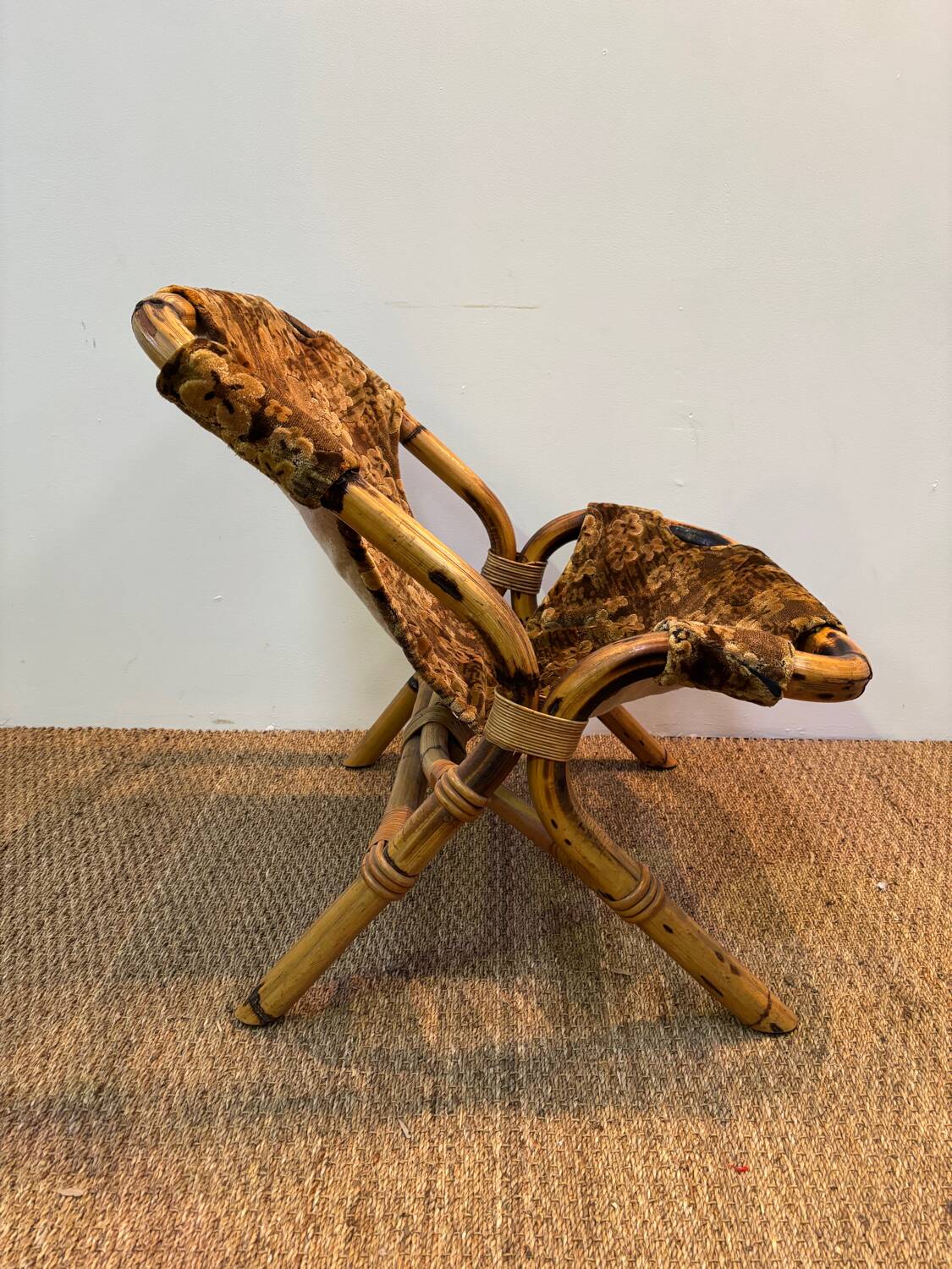 Set of three bamboo armchairs 1960