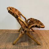 Set of three bamboo armchairs 1960