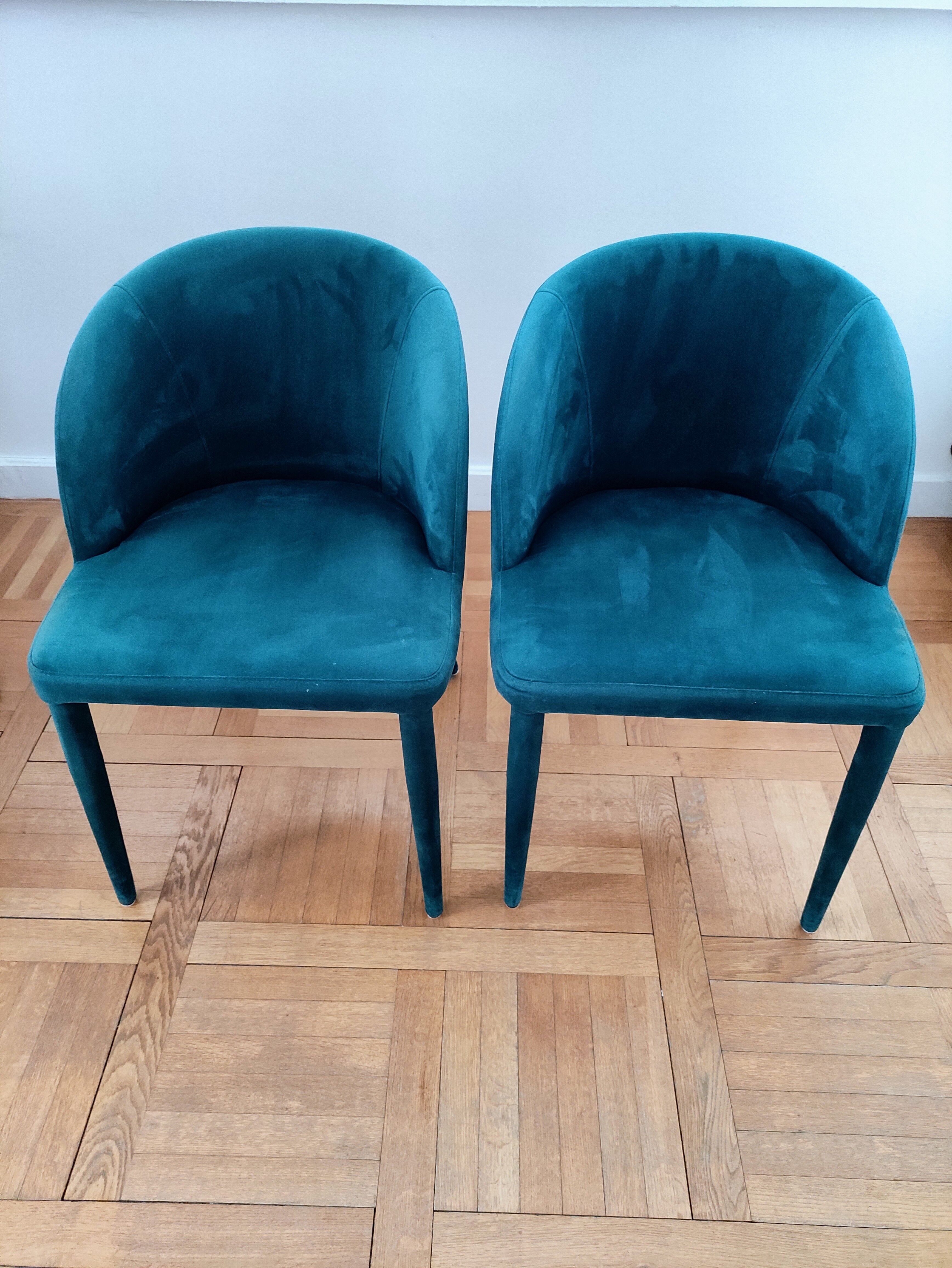 2 velvet table chairs - Perfect condition