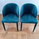 2 fauteuils de table velours
