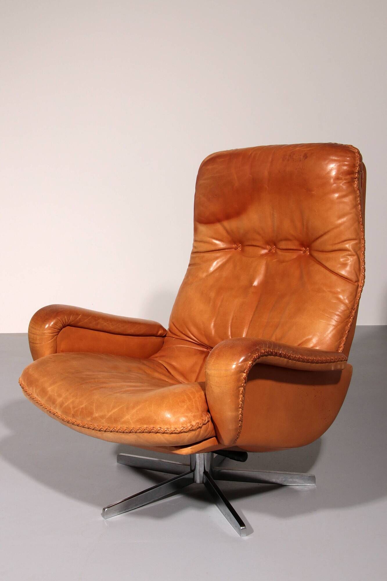 Vintage de Sede S 231 Leather armchair & ottoman, Switzerland 1960s