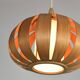 Scandinavian-style wooden pendant light.