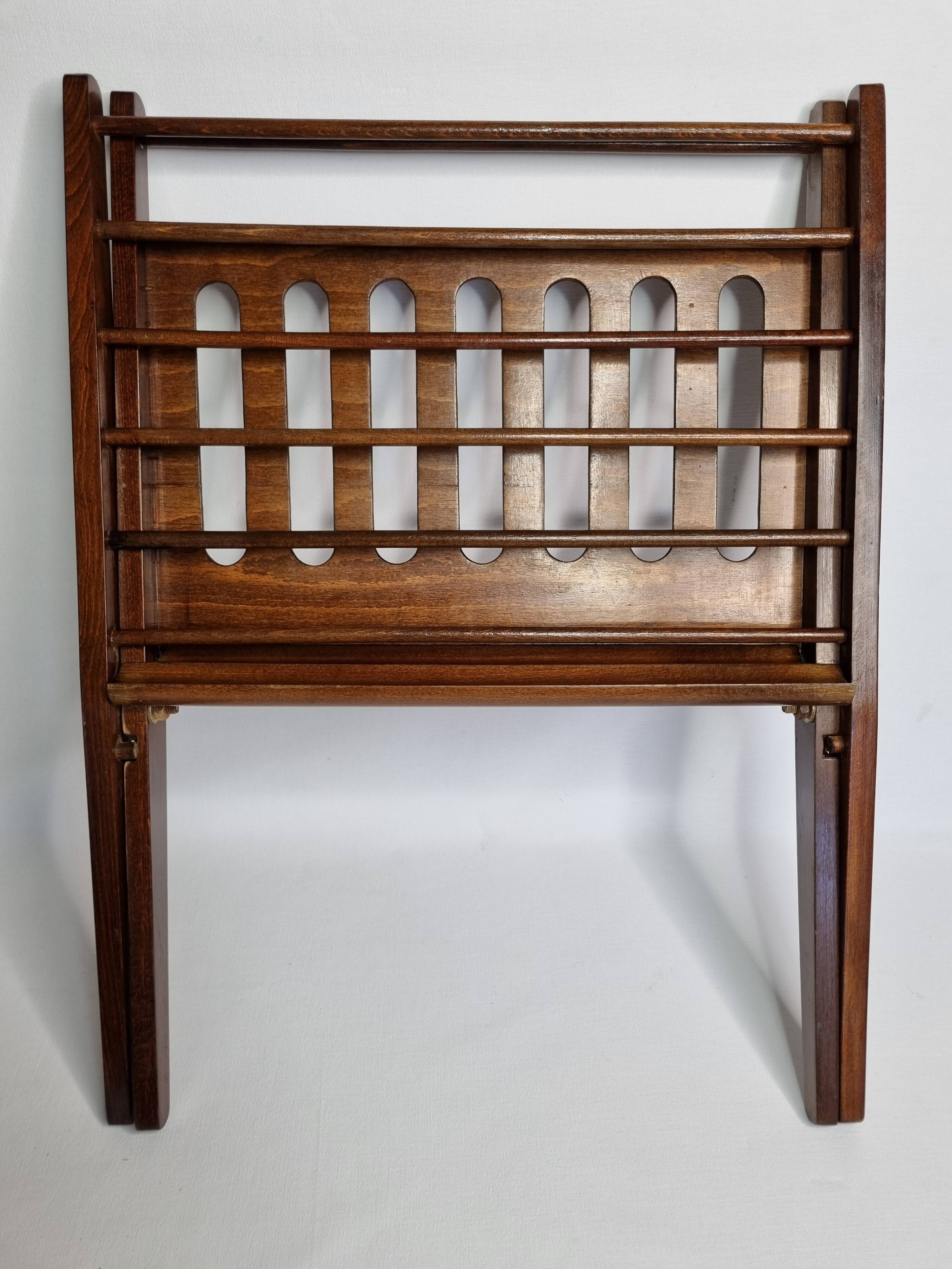 Folding teak magazine rack by Cees Braakman