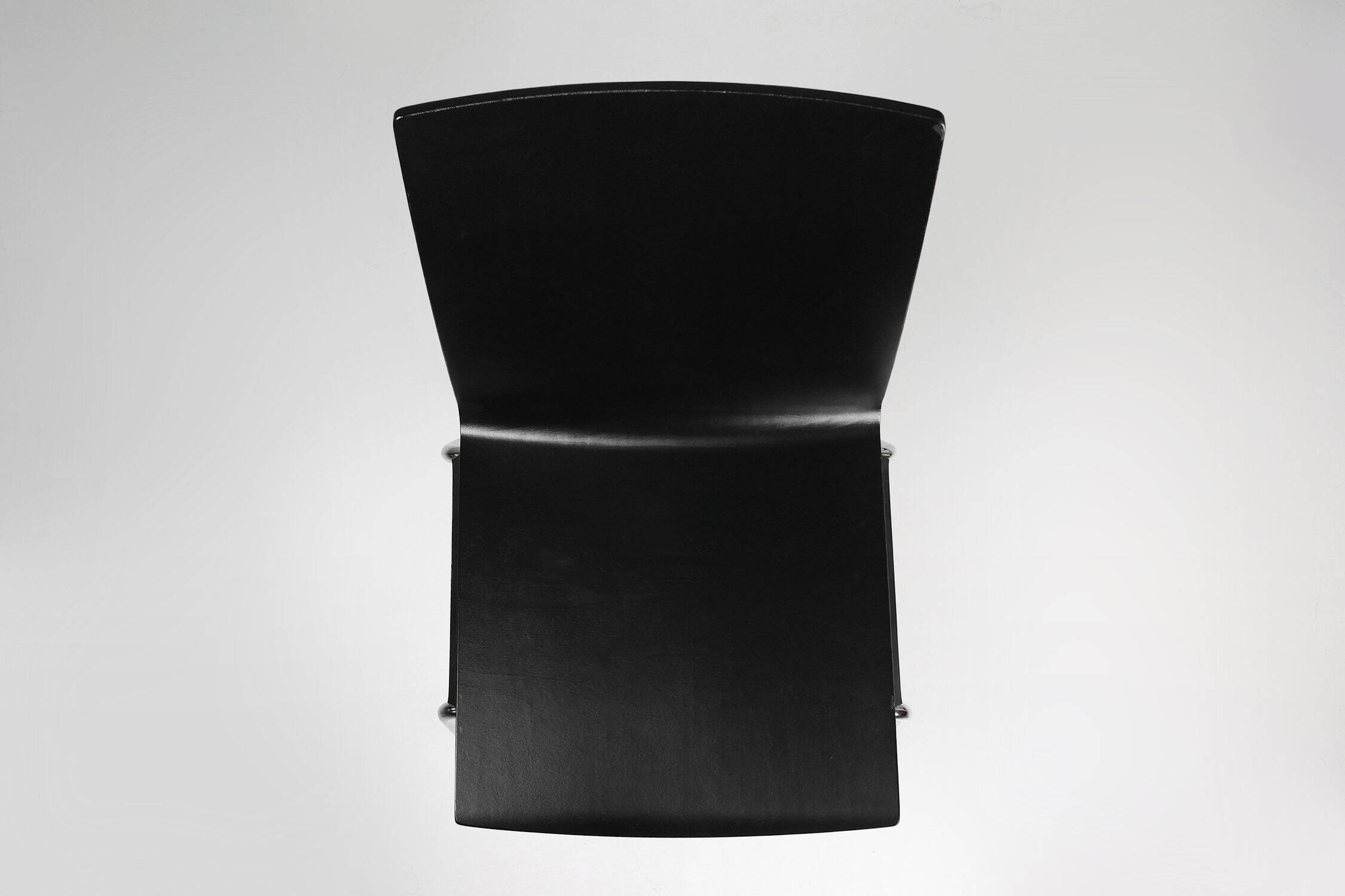 21th Century Black Chair with Wooden Seat, Belgium