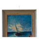 Original oil on panel from the mid-20th century – ship at sea